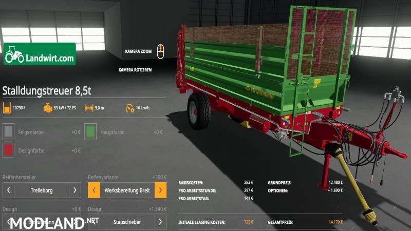 Manure spreader set 8.5t